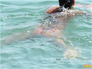 massive boobs first-timer Beach cougars - spycam Beach flick